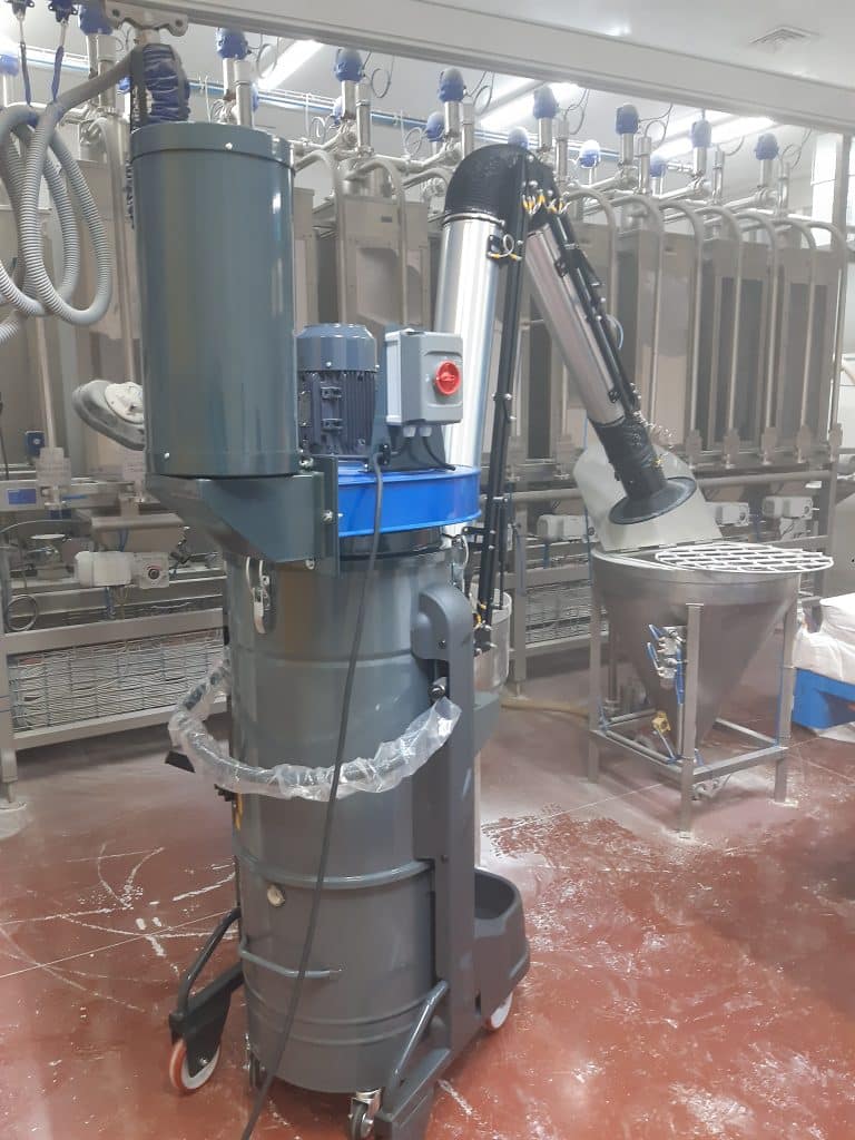 Dust collector for airborne dust in the Food Industry